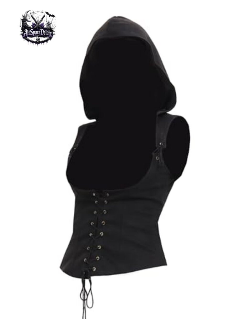 Steampunk Hooded Lace Up Corset Vest Medieval Renaissance Costume Top